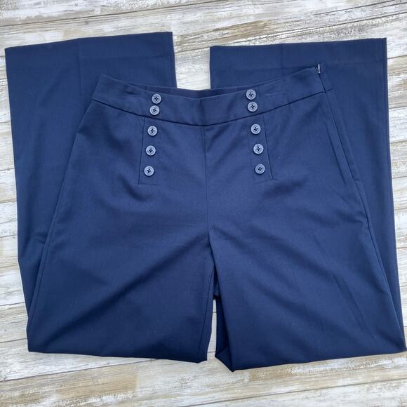 Chaps Pants - Chaps Dress Pants Sz 12 Navy Wide Leg Zip Navy Careerwear Minimalist Old Money